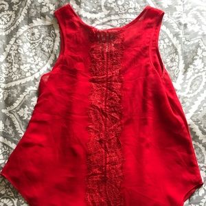 Red lace tank